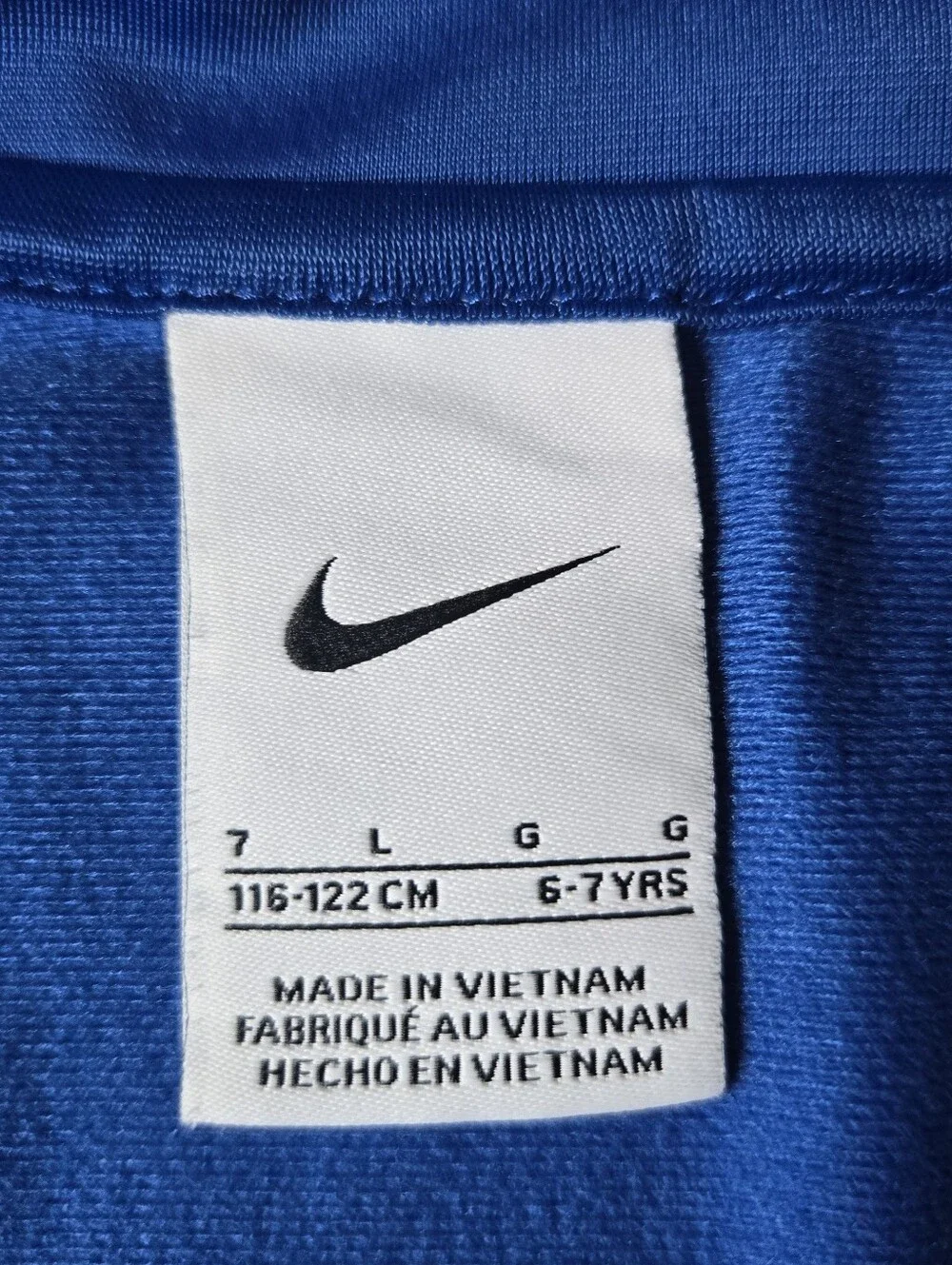Nike Royal Blue Youth Full-Zip Athletic Jacket Navy accents Kids size 7 EUC